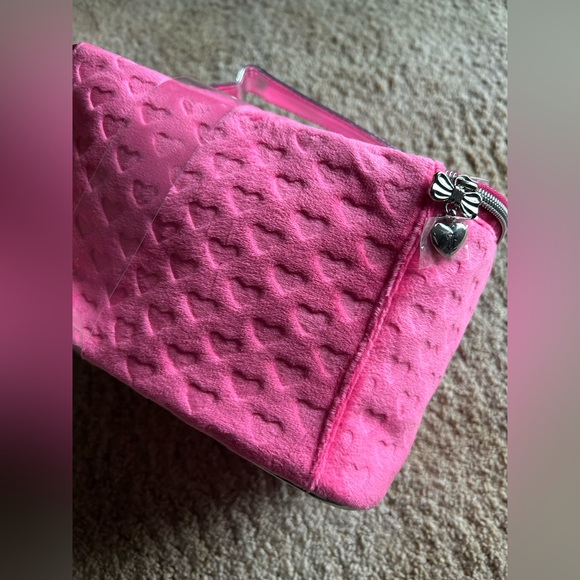 Juicy Couture Pink Hearts 2 Piece Makeup Bag Cosmetic Bag - Picture 2 of 2